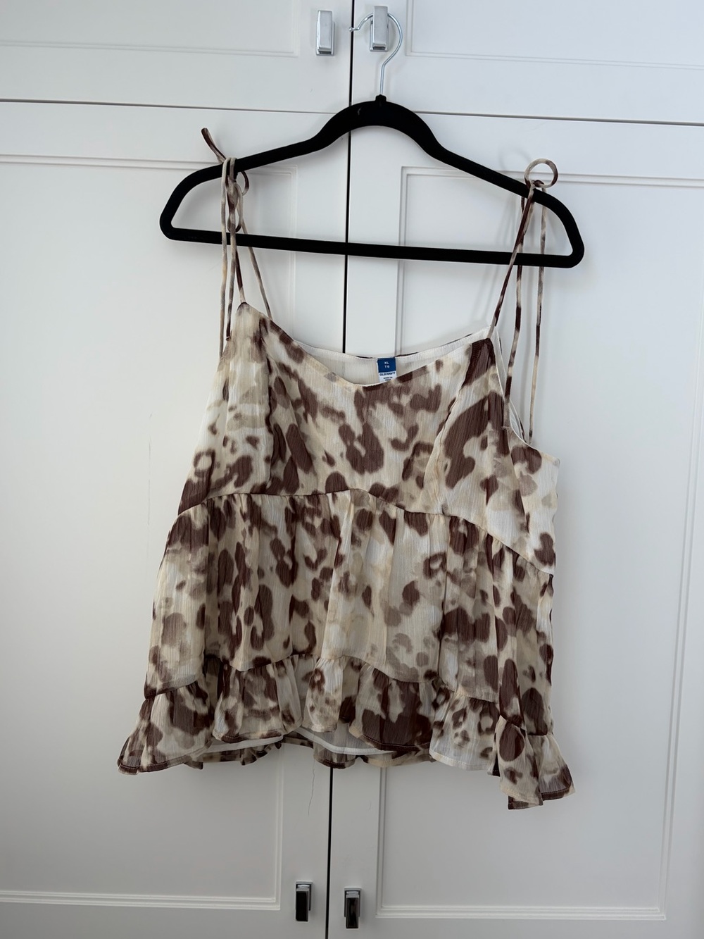Women’s Brown Animal Print Tiered Cami Top